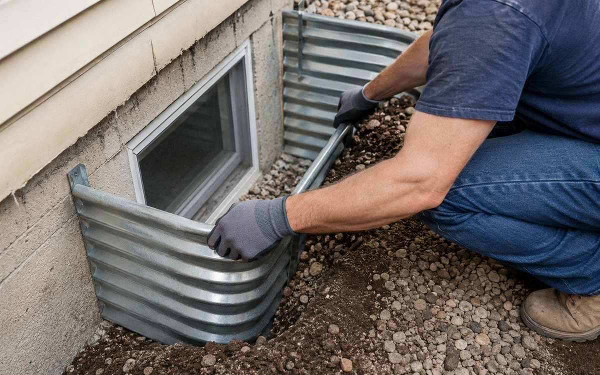 Basement window well installation contractor
